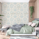 Blush and Blue Damask